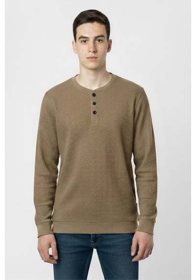 Mevsimlik Düğme Detaylı Bawelna Kumaş Uzun Kollu Erkek Çocuk Sweatshirt-90967 Kahverengi Mevsimlik Düğme Detaylı Bawelna Kumaş Uzun Kollu Erkek Çocuk Sweatshirt-90967 Kahverengi
