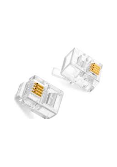 Rj11 Konnektör 6p4c Konnektör Telefon Kablosu Jack 100 Adet