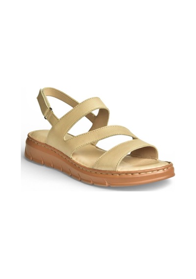 Fox Shoes Y555530403 Bej Hakiki Deri Kadın Sandalet Bej