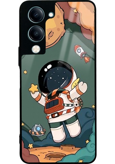 Vivo Y19 Anime Astronot Tasarımlı Glossy Telefon Kılıfı Çok Renkli