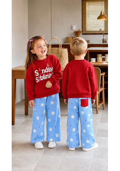 Elzo Collection Unisex Slogan Baskılı Üst Alt Yıldız Baskılı 3 İplik Kumaş Alt Üst Eşofman Takım Çok Renkli Elzo Collection Unisex Slogan Baskılı Üst Alt Yıldız Baskılı 3 İplik Kumaş Alt Üst Eşofman Takım Çok Renkli