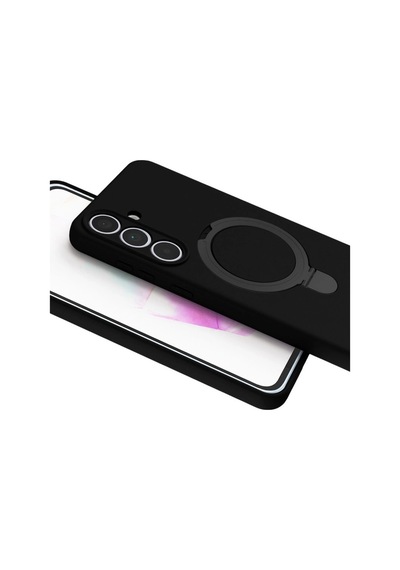 Samsung Galaxy Uyumlu S24 Fe Regal Magsafe Standlı Kapak - Siyah İtdark50246
