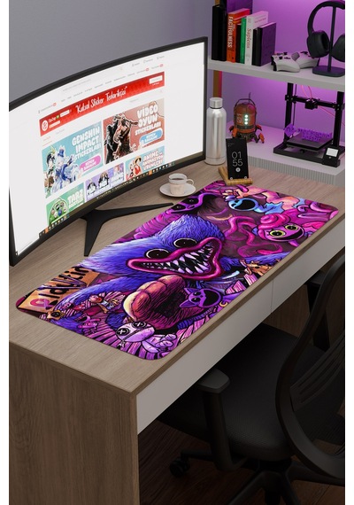 Poppy Playtime Kaymaz Dikişli Kauçuk Oyuncu Mousepad V1 - 90x40 Xxl Gaming Mouse Pad Fare Altlığı