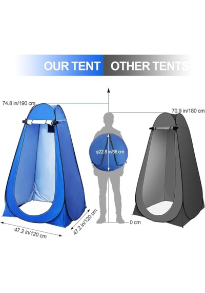 Otomatik Açılır Kamp Giyinme Çadırı 120x120x190 Cm Taşınabilir Katlanabilir Duş Tuvalet Soyunma Kabini Mahremiyet Çadırı Çok Renkli