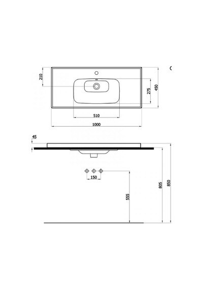 Newarc Newlıne Dolap Uyumlu 100 Cm Lavabo Beyaz