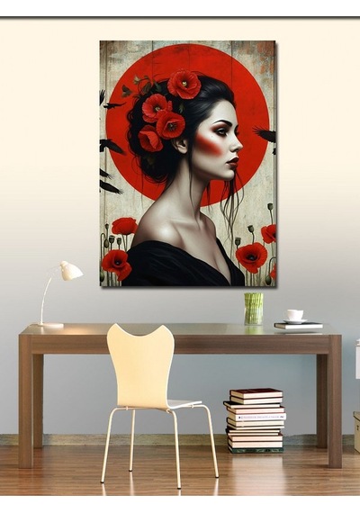 Kanvas Tablo Gelin Çiçeği Kadın 70cmx100cm