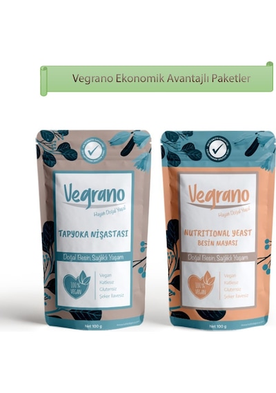 Vegrano Tapyoka Nişastası 100 G + Vegrano Nutritional Yeast Besin Mayası 100 G