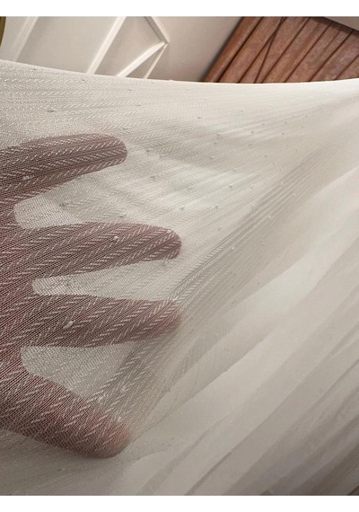 Mızraklı Fır0914 Ar03102 1/3 Sık Pileli Beyaz Tül Perde 300 X 260 Cok Renkli