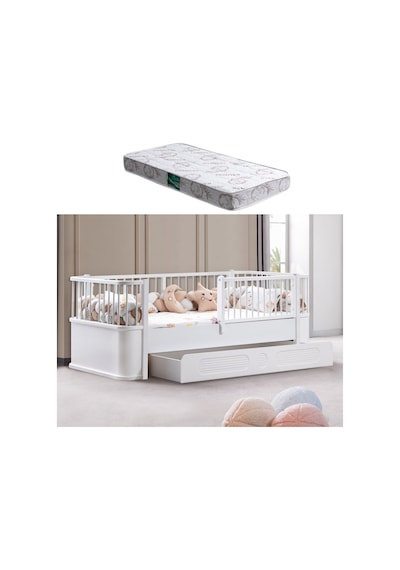 Yavrulu Karyola, Antalya Montessori Yavrulu Yatak - Beyaz + 1 Adet Comfort Yatak Yavrulu Karyola, Antalya Montessori Yavrulu Yatak - Beyaz + 1 Adet Comfort Yatak
