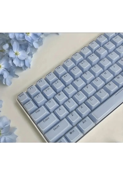 Mekanik Klavye Crystal Jelly Keycap -136 Tuşlu Yarı Saydam  Rgb Tuş Takımı Blue