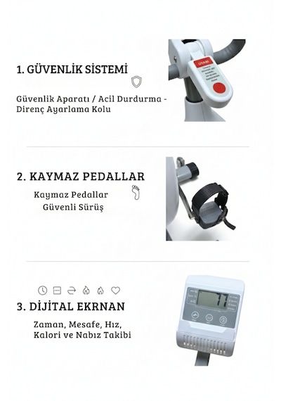 Manyetik Kondisyon Bisikleti 4 Kg Volan, 120 Kg Kapasite, Uygulamalı, 9 Kademe Direnç, Nabız Ölçer