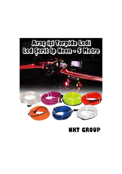 Araç Içi Neon Ledi Ip Led Renk Seçenekli 5 M