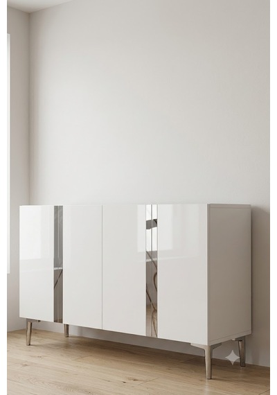 Ka1298bs Anka Konsol Ve Tv Sehpası Beyaz-silver 120cm