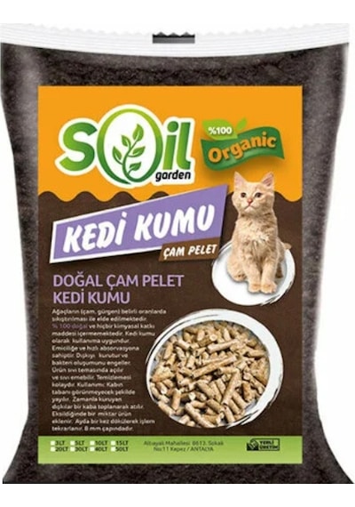 Soil Garden Organik Çam Pelet Kedi Kumu 20 L