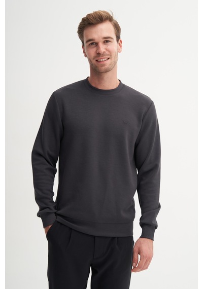 Cazador 54260 Erkek Bisiklet Yaka Sweatshirt Antrasit