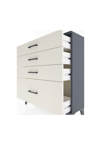 Arges Şifonyer 4 Çekmeceli 88x30x96 Antrasit-aytaşı Antrasit