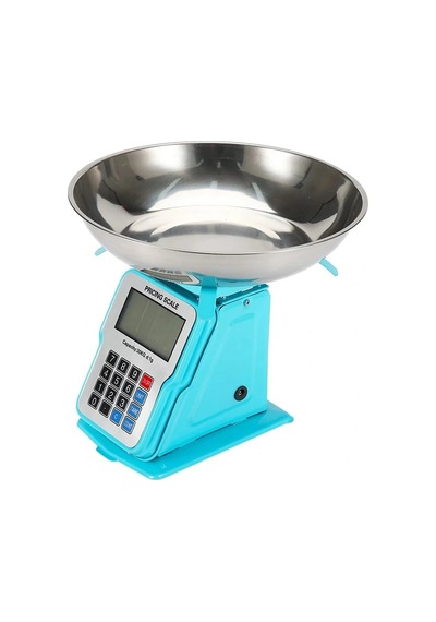 30kg 1g Dijital Kefeli Terazi Pilli Ve Adaptörlü Elektronik Tartı, Paslanmaz Çelik Tepsili Tutar Hesaplama Mavi Diğer 28752983