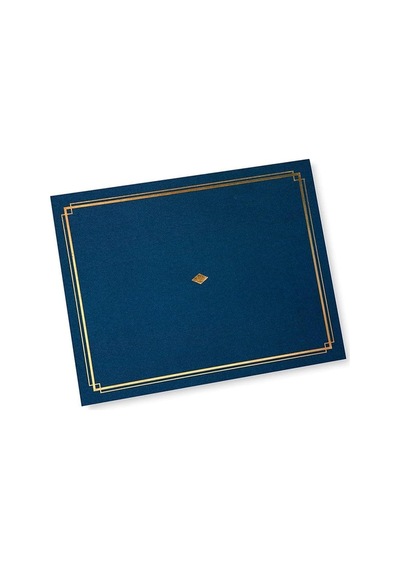 Sertifika Tutucu, Altın Folyo Detaylı Mavi, 8.5" X 11" Belgelere Uyar, 36 Adet 54516
