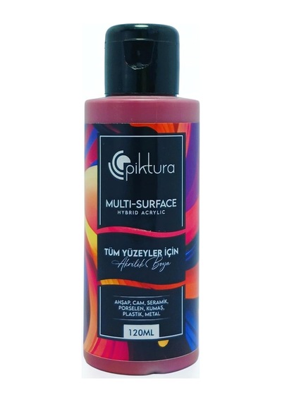 Multi-surface Hibrit Akrilik Boya, 120ml, Su Bazlı, Ahşap Cam Seramik Metal Kumaş Plastik İçin Bordo
