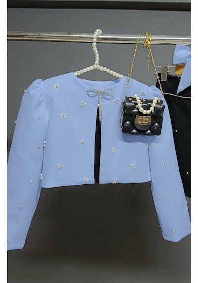 Riccotarz Kız Çocuk Üzeri Taş İşlemeli Etek Askılı Penye Bluz Ve Mavi Blazer Ceket Etekli Takım 001 Riccotarz Kız Çocuk Üzeri Taş İşlemeli Etek Askılı Penye Bluz Ve Mavi Blazer Ceket Etekli Takım 001