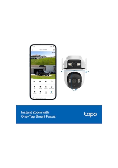 Tp-link Tapo C545d 2k Çift Lensli Dış Mekan Güvenlik Kamerası 165 Geniş Açı + Telefoto Lens İp66 Aı Takip Renkli Gece Görüşü Ethernet Bağlantı Iki Yönlü Ses Yerel & Bulut Depolama