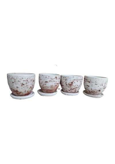4 Adet Antik Görünümlü Toprak Saksı 12 12 Cm 05284153
