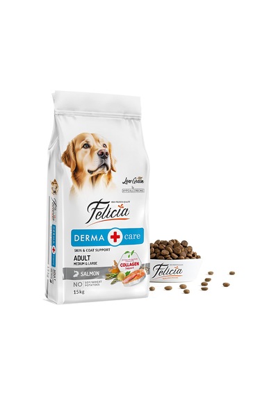 Kuru Köpek Maması, Somonlu, Az Tahıllı, Yetişkin, Büyük Irk, Hipoalerjenik, M, 15 Kg