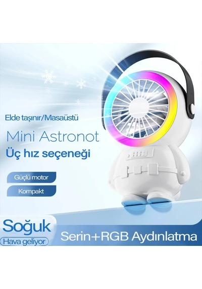 Ally Şarjlı Astronot Fan Vantilatör Taşınabilir El - Masa Üstü Vantilatör 1500mah- 5775