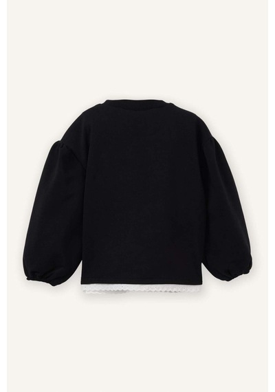 Defacto Oversıze Desenli Sweatshırt Kız Bebek G8109a526spbk81 Siyah-bk81
