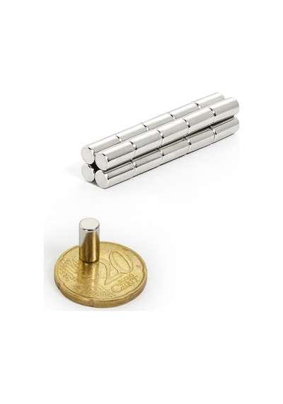 5 Adet Çap 5mm X Kalınlık 8mm Silindir Güçlü Neodyum Mıknatıs