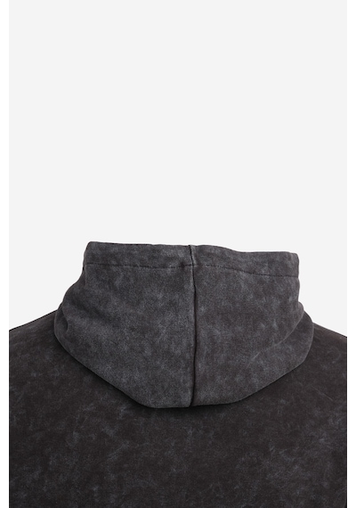 King Of The North Baskılı Kapüşonlu Oversıze Sweat Füme