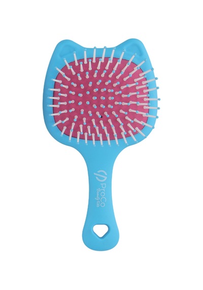 Beauty Kids Kitty Puf Açma Tarama Saç Fırçası Mavi