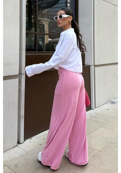 Madmext Pembe Yüksek Bel Rahat Kesim Geniş Paça Kadın Eşofman Mg2309 Pembe Madmext Pembe Yüksek Bel Rahat Kesim Geniş Paça Kadın Eşofman Mg2309 Pembe