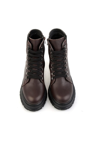 Bambi Kahve Hakiki Deri Kadın Bot & Bootie K02462040403 Kahve