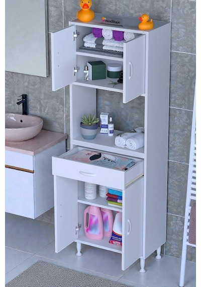 Eliusta Nordi 4 Kapak 2 Raflı Beyaz Dolap 55x173x32,5 Cm Çekmeceli Çok Amaçlı Banyo/mutfak Dolabı Beyaz Eliusta Nordi 4 Kapak 2 Raflı Beyaz Dolap 55x173x32,5 Cm Çekmeceli Çok Amaçlı Banyo/mutfak Dolabı Beyaz
