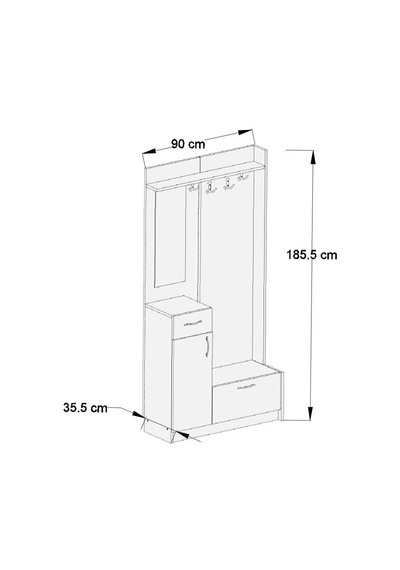 Abre Vm-36 Antrasit Gri Portmanto Vestiyer Abre Vm-36 Antrasit Gri Portmanto Vestiyer