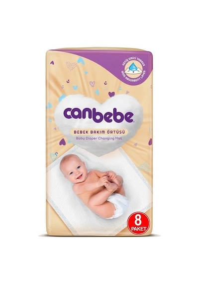 Canbebe Bebek Bakım Örtüsü 8'li - 8'li Paket 64 Adet