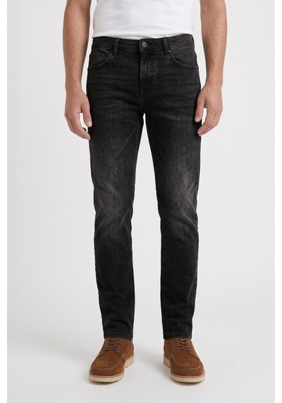 Bluew White Erkek Antrasit Slim Fit Likralı Jean Pantolon