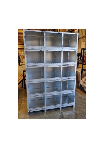 Çelik Raf 5 Katlı 43x130x200 Cm Hırdavat Rafı 15 Gözlü, Depo Rafı, Arşiv Rafı, Kiler Rafı Gri