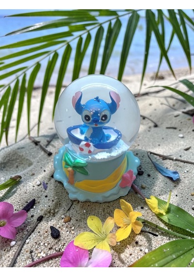Işıklı Püskürtmeli 10cm-8cm -mavi Renk Sarı Altlık Stitch K...