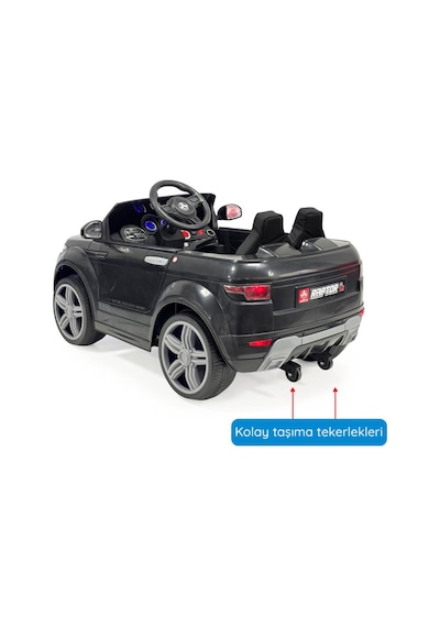 Raptor Gt 12 Volt Uzaktan Kumandalı Mp3 Bluetooth Destekli Otomatik Fren Sistemli Çocuk Akülü Araba Siyah