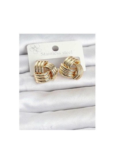 316l Çelik Gold Renk Sarmal Model Kadın Küpe Tj-bkp11867 Evimdeyokyok