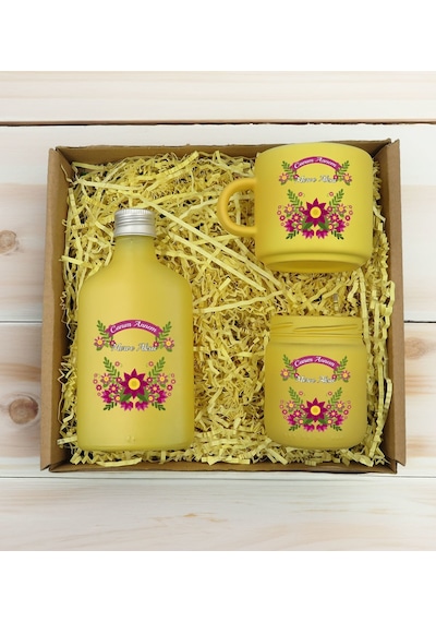 Bk Gift Kişiye Özel İsimli Dtf Anne Temalı Sarı Kahve Fincanı & Kolonya & Mum Hediye Seti-6, Anneye Hediye, Anneler Günü Hediyesi Kobitmeyencom30980 B