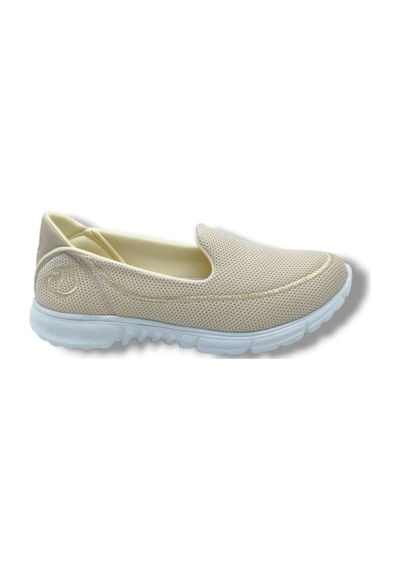 Diva Mod 801-26 Triko Konforlu Esnek Kadın Yürüyüş Ayakkabısı Sneaker Bej