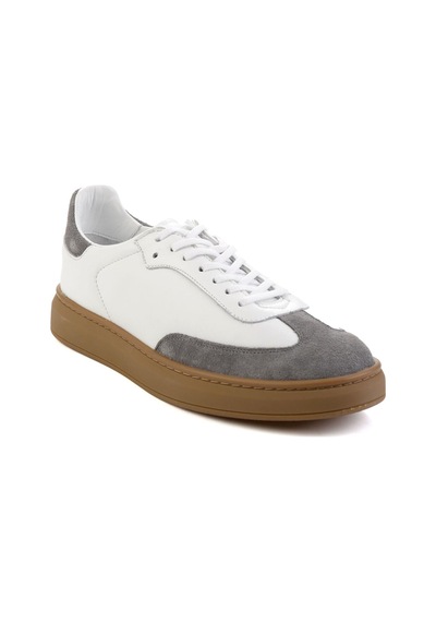 Gri Hakiki Deri Erkek Sneaker E01442421502 Gri