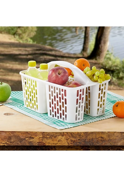 Porsima 8114 Org-51 3 Bölmeli Düzenleyici Sepet - Organizer Beyaz