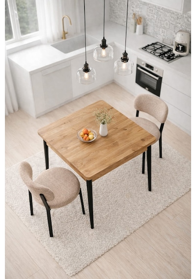 Renlife Ahşap Mutfak Masası Takımı Metal Ayaklı 2 Adet Antrasit Sandalye 70x70 Masa 2kahve Çam Çam - Kahve Vivo Renlife Ahşap Mutfak Masası Takımı Metal Ayaklı 2 Adet Antrasit Sandalye 70x70 Masa 2kahve Çam Çam - Kahve Vivo