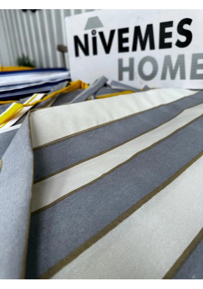 Nivemeshome Branda Gri - Krem Balkon Perdesi Çok Renkli