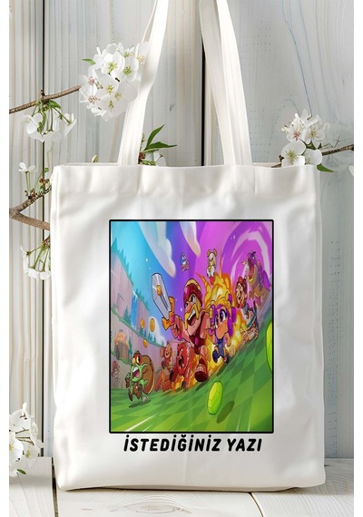 Art Hediye Clash Of Clans Mobil Oyun Baskılı Bez Çanta Omuz Çantası Çift Tafaflı Baskı Kişiye Özel 4 Çok Renkli