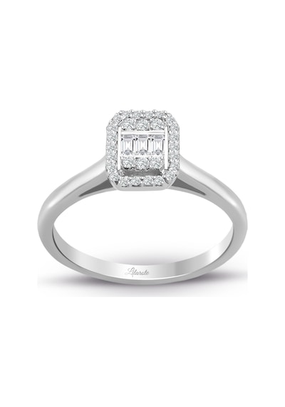 0.20 Ct Baget Kare Tektaş Yüzük Modern Tasarım